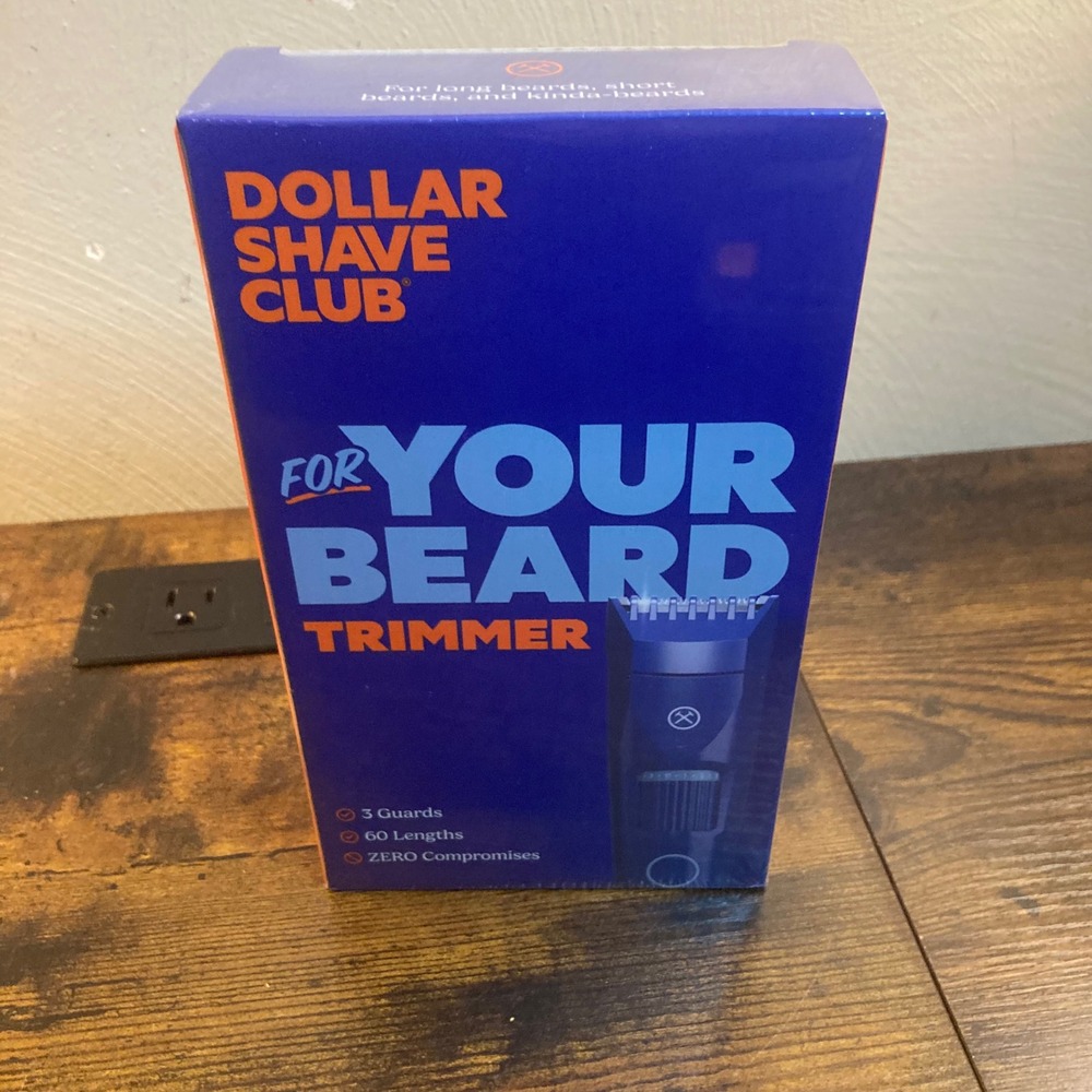 Dollar Shave Club Beard Trimmer Cordless USB-C Rechargeable 60 Lengths Blue